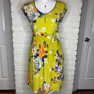 Anthro Moulinette Soeurs Floral Silk Dress